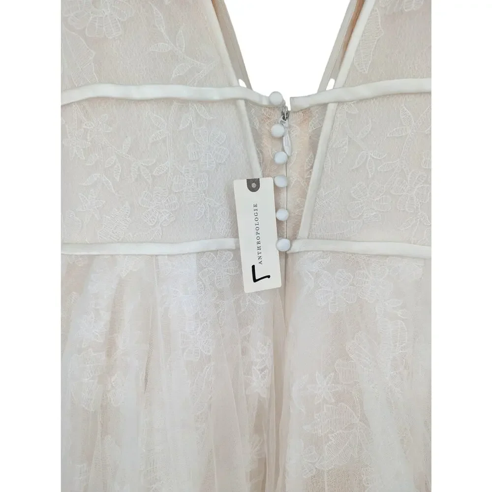 Willowby by Watters Dahlia Lace Wedding Dress Deep V Tulle Skirt Gown 15